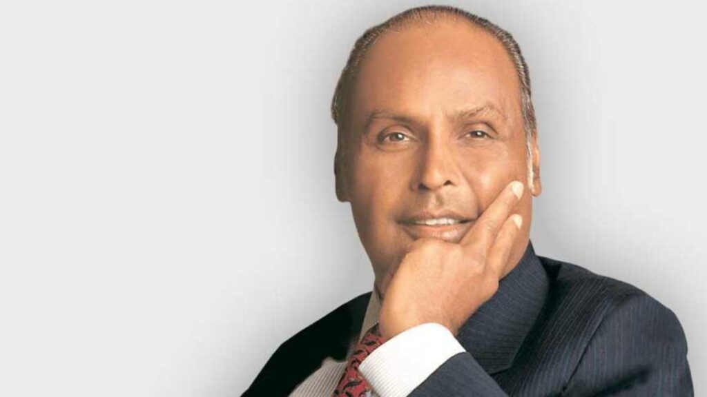 This is a visual of Dhirubhai Ambani Dhirubhai Ambani