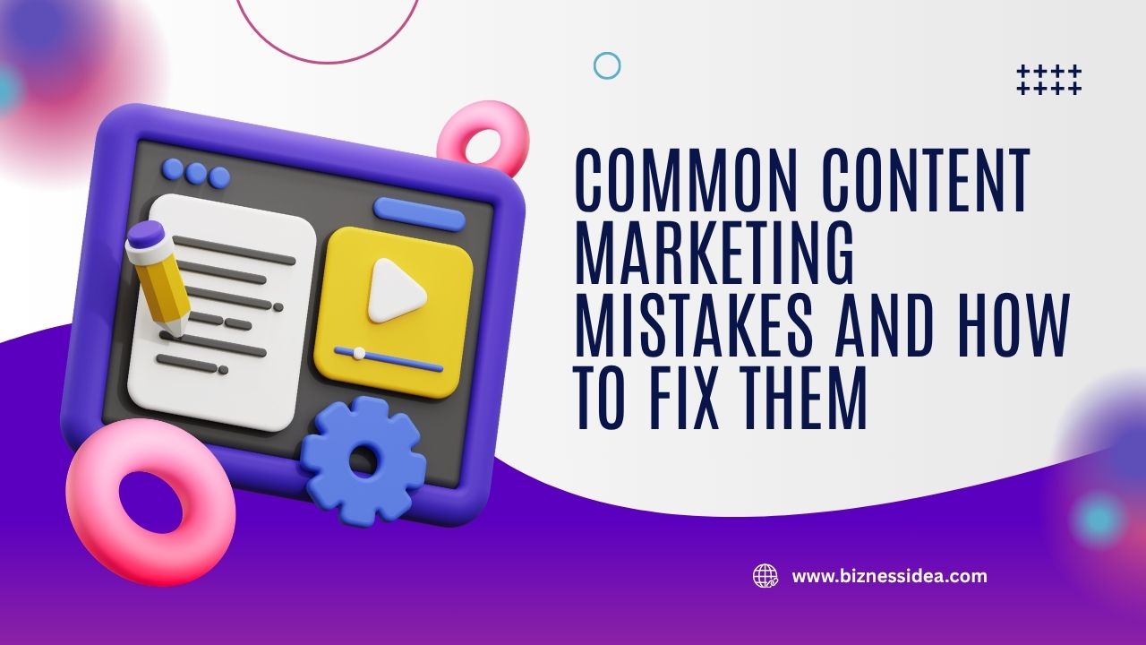 A picture showing some common content marketing mistakes and fixes