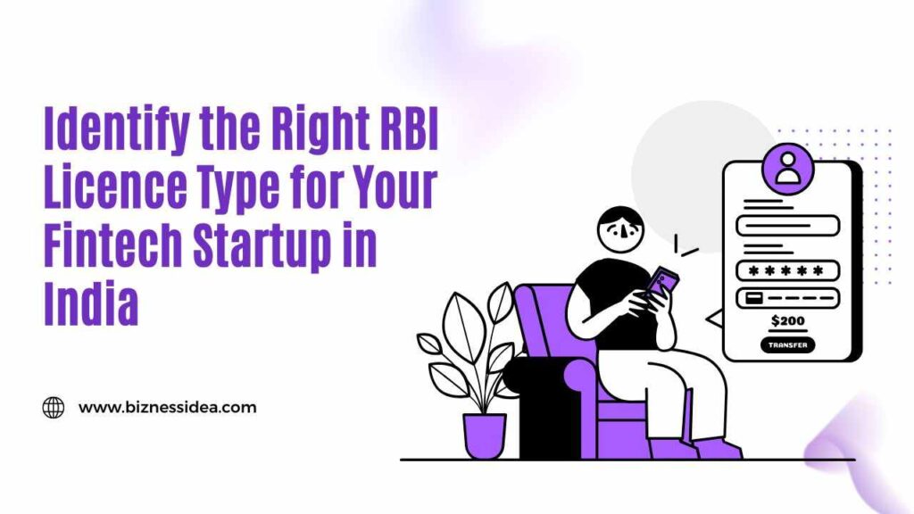 A visual to Identify the Right RBI Licence Type for your Fintech Startup