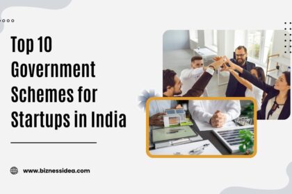A visual showing the top government schemes for startups in india