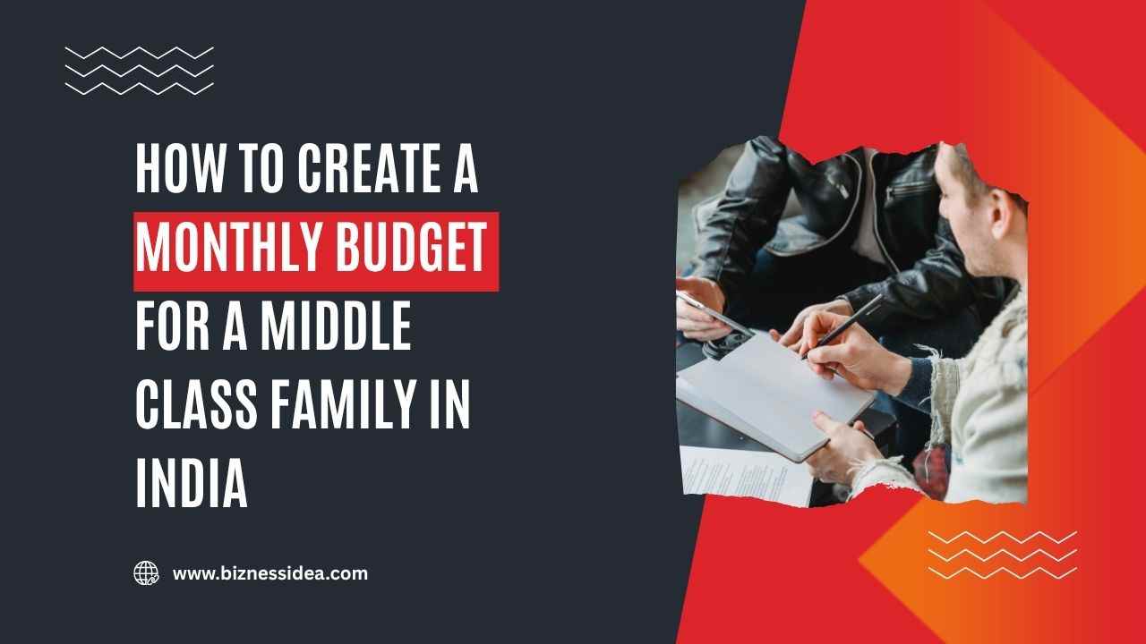 This is a visual showing the monthly budget for a middle-class family