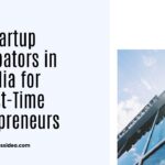 A visual showing startup incubators in India